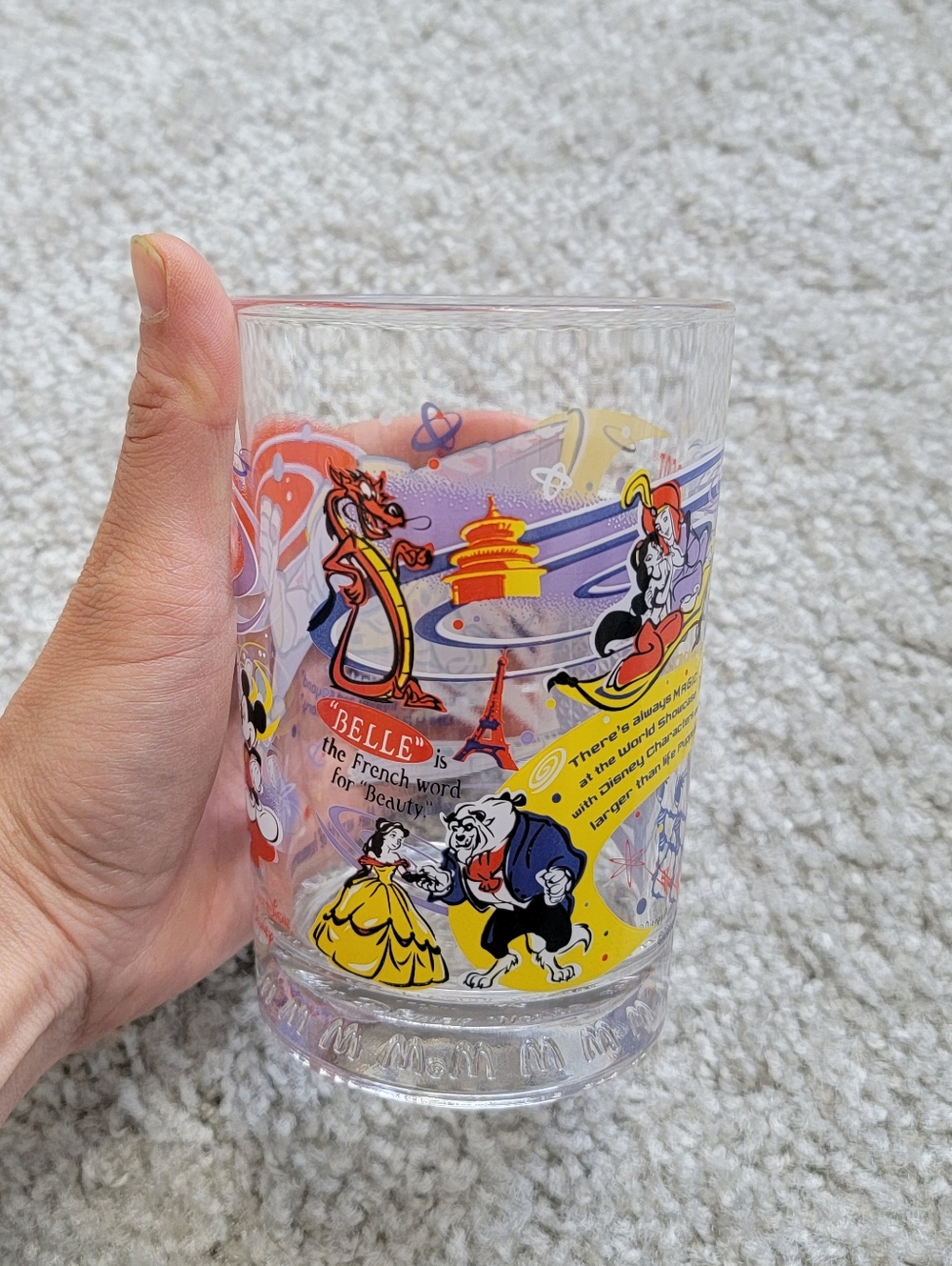 McDonald's 100 Years Of Disney Epcot Collectible Glass Cup